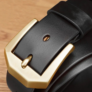 Cinturón de Cuero Genuino de Alta Calidad para Hombre, Diseño Sólido, Ecológico, Duradero, Informal, Formal, de Negocios, con Hebilla de Aleación - Product Image 6