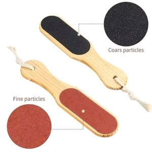 Lima para pies con mango de madera, punta inclinada, acero inoxidable, marrón, negro, duradera, de alta calidad, para hombres y mujeres - Product Image 5