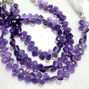 High Quality Faceted <b>Cushion</b> & Kite Shape Amethyst Stone Beads Purple with Side Drill Wholesale Beads - Product Image 6