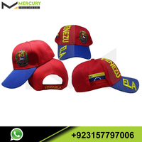 Gorra bordada con letras rojas y blancas, gorro con bordado lateral