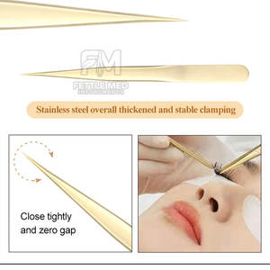 แหนบต่อขนตาสแตนเลสคุณภาพสูง จับถนัดมือ สำหรับมืออาชีพ ใช้แยกขนตาและจัดทรงขนตาขั้นสูง - Product Image 4