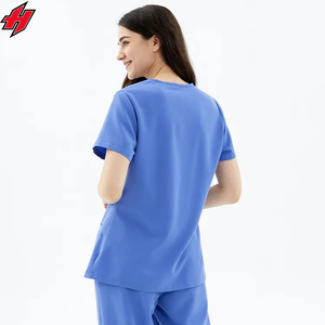 Personnalisé Femmes Hommes Extensible Gommage Col en V Hauts Pantalon Droit Uniformes D'hôpital Ensembles Gommage Médical Ensemble Gommage Infirmière Scrubs Uniformes Ensembles - Product Image 6