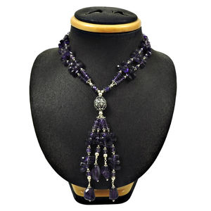 Luxury 925 Sterling <b>Silver</b> Special Design Amethyst Beads Pendant <b>Chocker</b> Necklace Wedding Jewelry Natural Stone Pendant Necklace - Product Image 1
