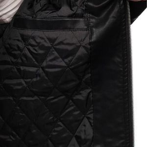 Chaqueta de Motociclista de Cuero PU para Hombre, Estilo Slim Fit, Cortavientos, con Cuello Alto y Patrón de Letras Recubiertas - Product Image 6