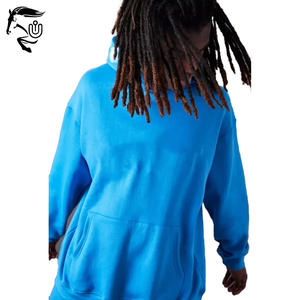 Vente en gros de survêtements pour hommes 100% coton à double épaisseur avec logo personnalisé sweats à capuche surdimensionnés avec pantalon de survêtement design à épaules tombantes - Product Image 3