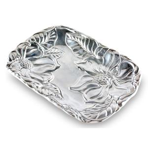 ถาดโลหะสีเงินสไตล์วินเทจของตกแต่งบ้านลวดลายดอกไม้ใบไม้ทำด้วยมือถาดสำหรับตกแต่งคริสต์มาส - Product Image 1