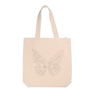 Bolso Tote de Lona Estilo Bohemio con Diseño de Mariposa - Product Image 1