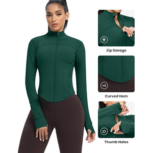 Lightweight Training <b>Jacket</b> Women Full Zip Stretchy Top Soft <b>Yoga</b> Athletic Wear Comfortable Nylon Spandex Mix - Product Image 4