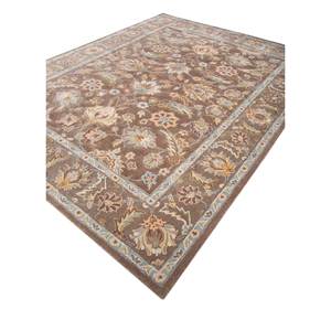 พรมขนสัตว์ผสมวิสโคสทอมือลายดอกไม้สีเบจและสีน้ำตาล Kasbah ขนาดใหญ่ สำหรับห้องนั่งเล่น ห้องนอน รุ่น Top-1516 (Cs-01) - Product Image 2