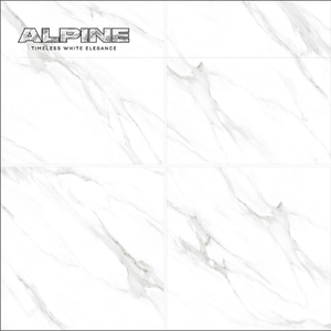 ALPINE Blanc Élégance 600x600mm Mur et Sol Modèle STATUARIO OR Surface Brillante Carreaux de Marbre Application par Novac Céramique - Product Image 3