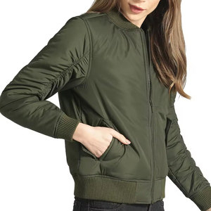 <b>Waterproof</b> Breathable Knitted 100% Polyester Women Bomber Jacket Custom Logo OEM Service Wholesale New Design - Product Image 1