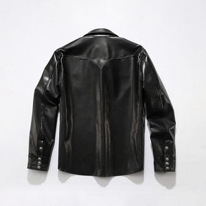 Créez votre propre chemise habillée pour homme en cuir 100% à manches longues et col rabattu, vente en gros pour l'été - Product Image 2