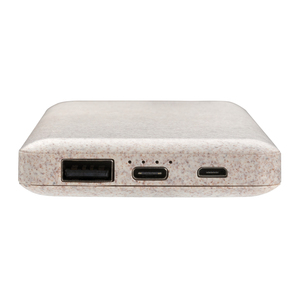 Portale di paglia di grano aziendale Powerbank Compact ed elegante caricabatterie Mobile - Product Image 4