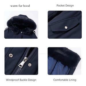 Abrigo de invierno para Mujer, novedad de 2025, Parkas largas ajustadas con capucha para Mujer, chaqueta gruesa de algodón cálido, abrigo de invierno informal negro para Mujer - Product Image 4