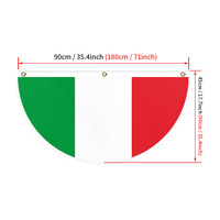Drapeau plissé semi-éventailé du Brésil en polyester 100D, bannière décorative 45x90cm (1,5x3ft)
