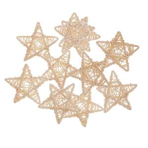 Colgantes decorativos para árbol de Navidad, Bola de mimbre, estrellas, adornos para el hogar - Product Image 2