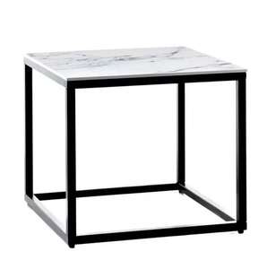 Encimera de superficie sólida de diseño contemporáneo con base de acero y tapa de mármol para muebles para el hogar en la sala de estar o el hotel - Product Image 3