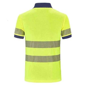 Wholesale Men's Hi-Vis Short Sleeve Knitted Pocket Construction for Shirts 100% Polyester Anti-Wrinkle Printed Pattern - Product Image 2