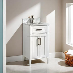 24 Inch Modern Luxury Vanity Mirror Set with Fashional Solo Vanity Set Cabinet Single Sink Mirror Bathroom Vanity Marble Top - Product Image 2