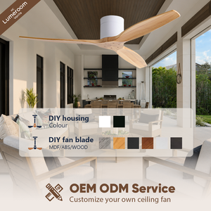 52 Inch Modern Flush Mount Ceiling <b>Fan</b> No Light White Ceiling <b>Fan</b> with 3 Solid Wood Blades for Living Room Bedroom - Product Image 3