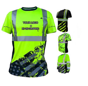 Men's <b>High</b> Visibility Breathable Reflective <b>T</b>-<b>Shirt</b> Wholesale Hi <b>Vis</b> Work Wear for Boys Male Safety Reflective <b>Shirt</b> - Product Image 3