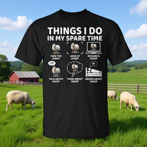 Sheep Lover Farmer T-Shirt for Those for Who Enjoy Their Leisure Time <b>Doing</b> Farm <b>Work</b> - Product Image 3