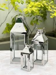 Cadre de couleur argent lanterne de qualité supérieure avec lampe en verre transparent pour la décoration de jardin à la maison à un prix abordable - Product Image 5