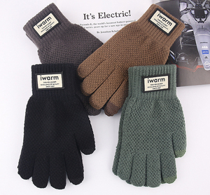 Guantes de invierno acrílicos unisex de dedo completo para tecnología de pantalla táctil a prueba de viento impermeables deportes térmicos ciclismo fiestas informales - Product Image 5