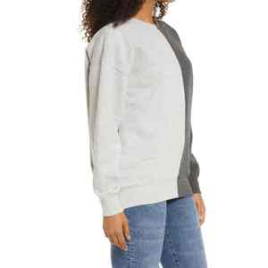Última llegada mujer sudadera manga larga único Color sólido peso pesado cuello redondo ajuste relajado sudadera de gran tamaño para mujer - Product Image 3