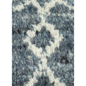 Alfombra de Lana Anudada a Mano Zuri Azul, Diseño Geométrico Abstracto, Rectangular, para Sala de Estar, Pasillo, Modelo PKWL-03 - Product Image 2