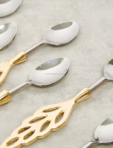 Ensemble de couverts en métal de qualité supérieure avec poignée en feuille Prix pour le café et le thé Occasions de mariage pour les hôtels - Product Image 3