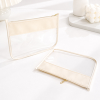Sac de rangement pour maquillage en PVC transparent personnalisé, sacs cosmétiques en PVC imperméables, pochette à fermeture éclair pour les articles de toilette de voyage, emballage en gros