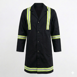 Blouse de laboratoire ignifuge de couleur personnalisée avec bandes réfléchissantes - NFPA2112 - Product Image 4