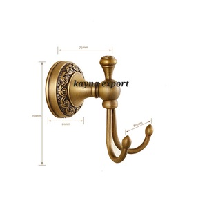 Crochet mural double pour peignoir, accessoires de quincaillerie plaqués or - Product Image 6