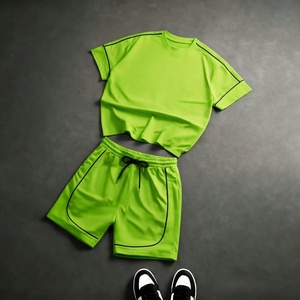 L ow Price Mens Summer Shirt and Short Set Tracksuit 100% Cotton T Shirt and Mesh Shorts Set Men Wear T Shirt With Shorts - Product Image 1