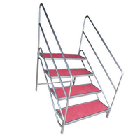 Structure d'escalier de scène en alliage d'aluminium avec main courante et accoudoir, conception modulaire, capacité de charge lourde de 750 kg