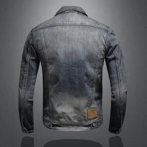 Custom Printed <b>Men</b> Denim Jacket Factory Made No Hood Letter Print <b>Jeans</b> Jacket OEM - Product Image 3