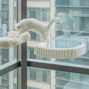 Lussuoso Letto per Gatti da Finestra Quadrato Invernale con Ventose, Amaca <span class=keywords><strong>in</strong></span> Peluche per un Comodo Prendisole - Product Image 3