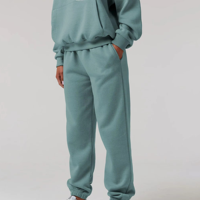 Nouvel ensemble de survêtement polaire à capuche 2 pièces pour femme, décontracté, respirant, léger, 100 % coton, uni, écologique, vente chaude