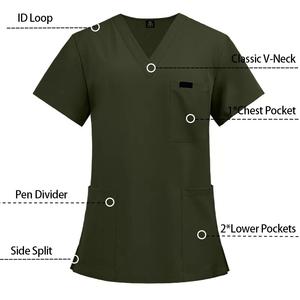 Ensemble de blouses médicales unisexes, haut à col en V et pantalon de jogging, tissu en toile durable, uniforme d'infirmière pour femmes et hommes - Product Image 5