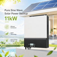Onduleur solaire hybride hors réseau 11kW 48V 230Vac monophasé avec MPPT 150A intégré, onde sinusoïdale pure, WiFi et BMS pour stockage d'énergie domestique