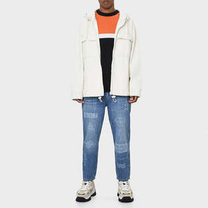 TRADE MFG Venta al por mayor Oem 100% algodón para hombre Pantalones de mezclilla de corte suelto Moda Láser Imprimir Jeans rectos Cintura media Tallas grandes Moda - Product Image 5