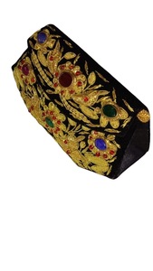 Sac à main artisanal indien pour femmes, Zardozi, fait à la main, pour soirée, mariage, cadeau de remerciement, avec fermeture éclair et doublure, pochette, fabriqué en Inde - Product Image 2