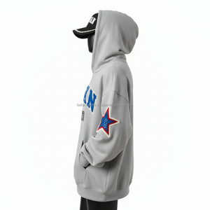 Sudadera con capucha de lana pesada Premium para mujer 340 GSM mezcla de algodón grueso jersey de gran tamaño con logotipo bordado personalizado sudaderas básicas para mujer - Product Image 3