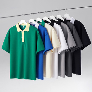 Chemises à manches courtes en tricot de haute qualité populaires Polos pour hommes en polyester et coton avec logo personnalisé - Product Image 4