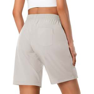 Pantalones cortos de mujer de 5 pulgadas en blanco con cintura elástica de poliéster de nailon para gimnasio, entrenamiento, correr, pantalones cortos de malla atléticos para mujer - Product Image 6