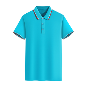 เสื้อโปโลกอล์ฟแขนสั้นของผู้ชายเสื้อโปโลผ้าฝ้าย100% ปักโลโก้ตามสั่ง - Product Image 2