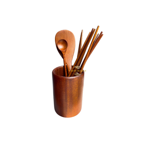 Soporte minimalista para palillos de madera, hecho a mano con madera natural, para guardar utensilios de comedor. - Product Image 4