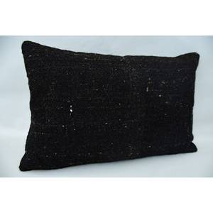 Elegante Alfombra tejida Kantha de 16x24 pulgadas, almohada de lana negra, patrón Vintage, cojín decorativo suave coreano Oriental de lujo para la vida - Product Image 2