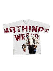 เสื้อยืดโอเวอร์ไซส์พิมพ์ลายบ็อกซี่ฟิตเนส300จีเอสเอ็มสำหรับผู้ชายผลิตจากโรงงาน - Product Image 2